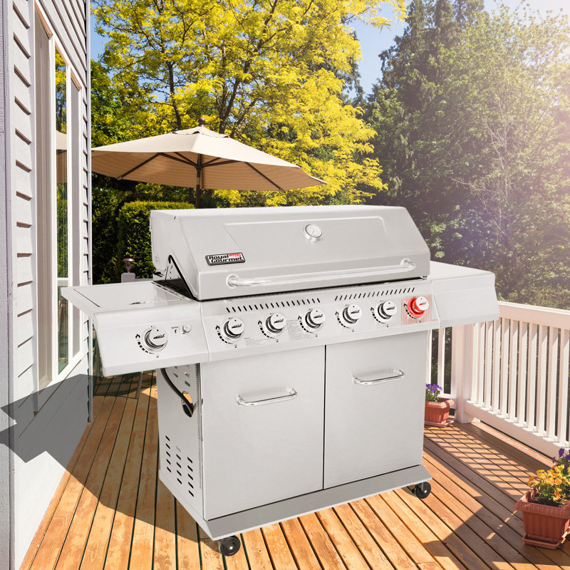 Royal Gourmet Gas Grill Royal Gourmet 6 Burner Free Standing Liquid